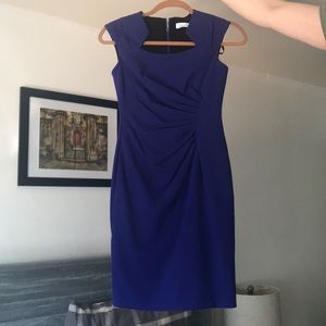 Calvin Klein Cap-Sleeve Side-Ruched Sheath Dress